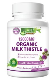 Liver Cleanse Detox & Repair Organic Milk Thistle 12000 Mg 120 Day Support Supplement 30X Seed Extract with Silymarin Pills MD Pure Herbal Kidney